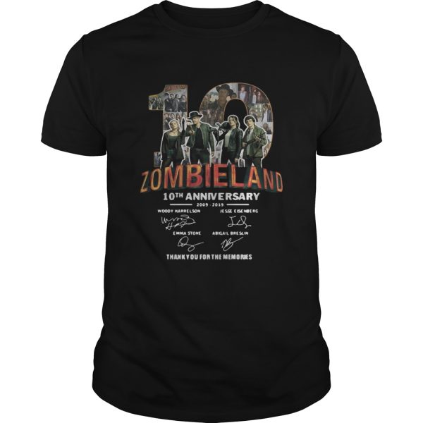 Zombieland 10th Anniversary 2009 2019 Signatures shirt