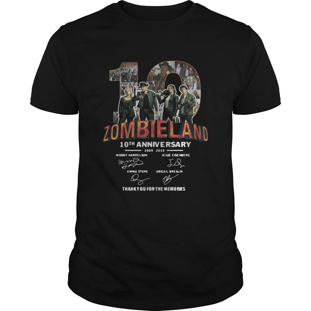 Zombieland 10th Anniversary 2009 2019 Signatures shirt Zombieland 10th Anniversary 2009 2019 Signatures shirt