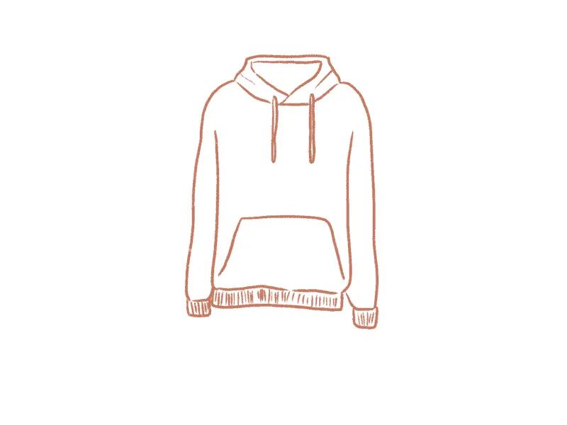 how to draw a hoodie on a person