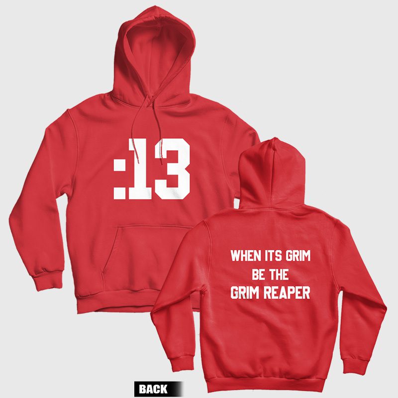 13 Second When It's Grim Be The Grim Reaper Patrick Mahomes Hoodie Front and Back 13 Second When It's Grim Be The Grim Reaper Patrick Mahomes Hoodie Front and Back