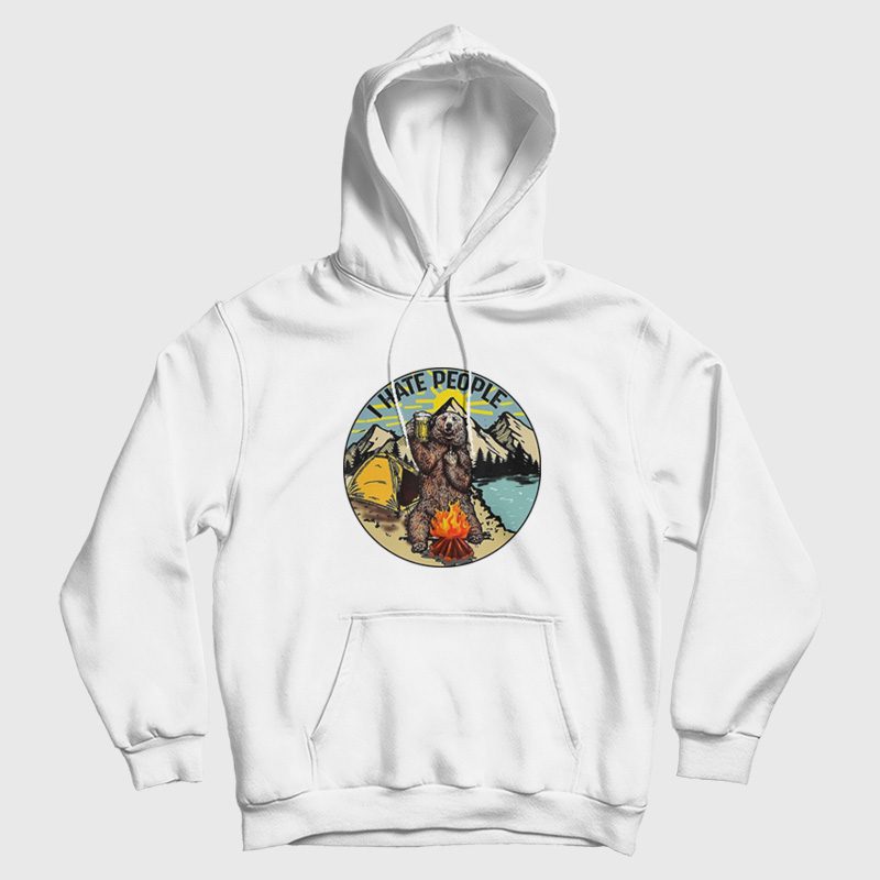 Bear Camping I Hate People Hoodie Bear Camping I Hate People Hoodie