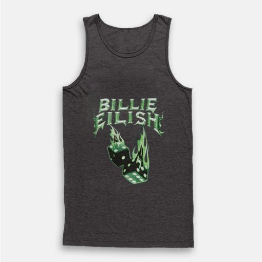 Billie Eilish Green Dice Muscle Tank Top Billie Eilish Green Dice Muscle Tank Top