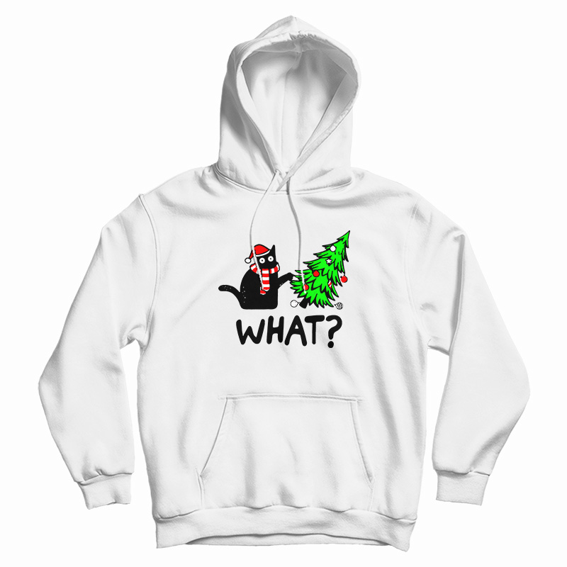 Black Cat Gift Pushing Christmas Tree Over Cat What Hoodie For UNISEX Black Cat Gift Pushing Christmas Tree Over Cat What Hoodie For UNISEX