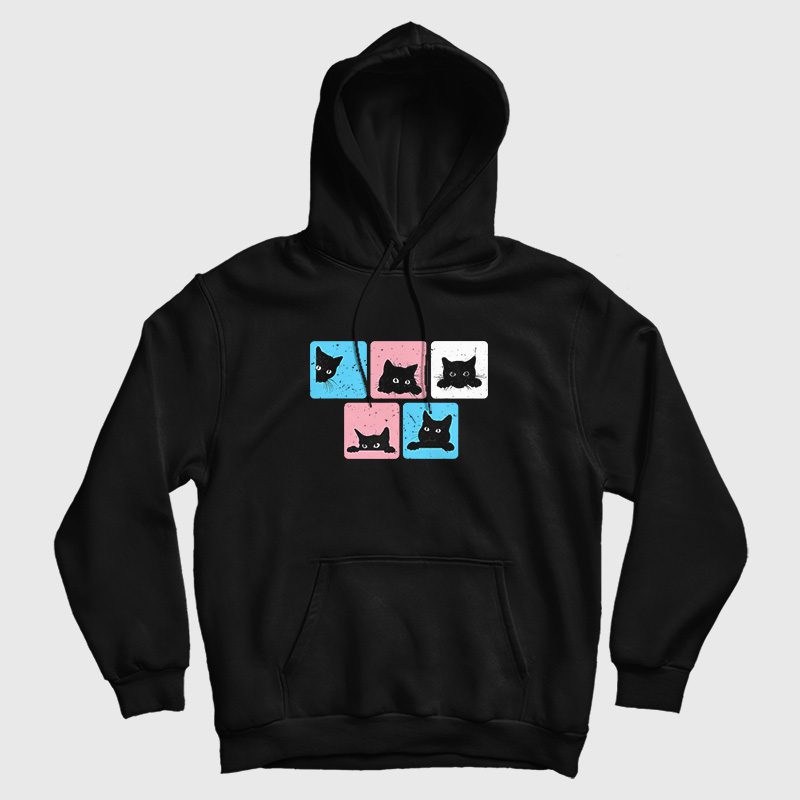 Black Cat Transgender Pride Hoodie Black Cat Transgender Pride Hoodie