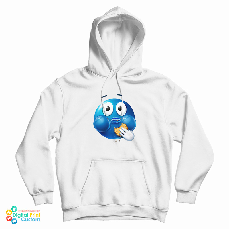 Blue Emoji Eating A Cookie HoodiE Blue Emoji Eating A Cookie HoodiE