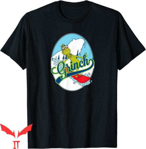 Boys Grinch T-Shirt Dr Seuss Snowboard Grinch Funny