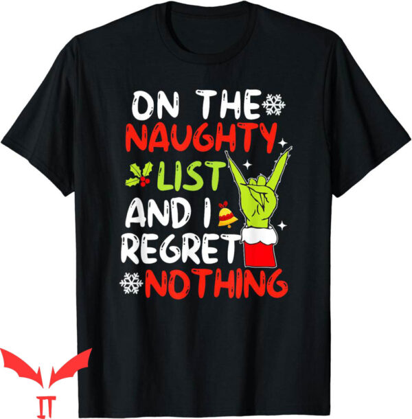 Boys Grinch T-Shirt I’m On The Naughty List And I Regret No