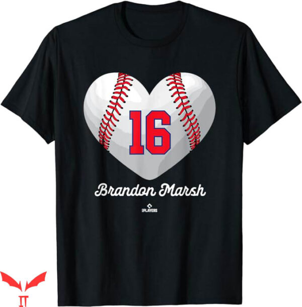 Brandon Marsh T-Shirt No.16 Baseball Heart T-Shirt Trending