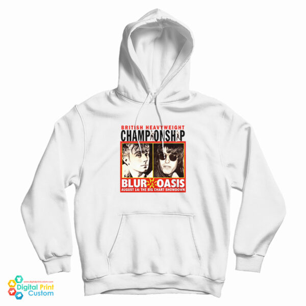 British Heavyweight Championship Band Blur Versus Oasis Hoodie