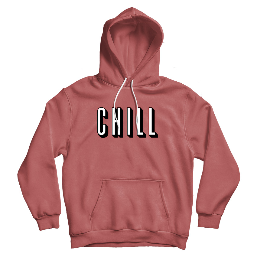 Chill Logo New Red Hoodie Cheap For Man's And Women's Chill Logo New Red Hoodie Cheap For Man's And Women's