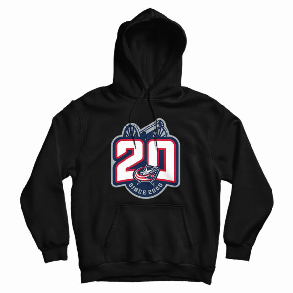 Columbus Blue Jackets 20th Anniversary Logo Hoodie For UNISEX