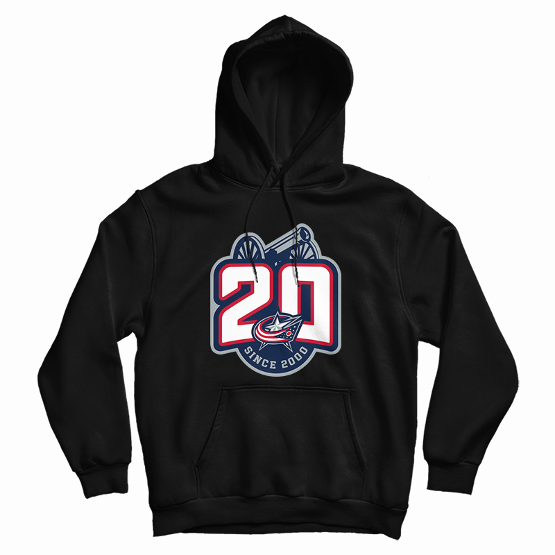 Columbus Blue Jackets 20th Anniversary Logo Hoodie For UNISEX Columbus Blue Jackets 20th Anniversary Logo Hoodie For UNISEX