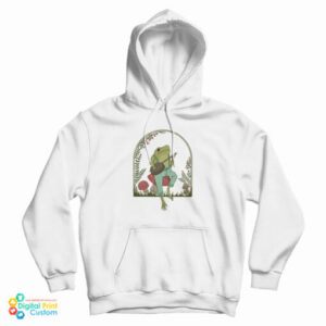 Cottagecore Aesthetic Frog Playing Banjo On Mushroom Cute Hoodie