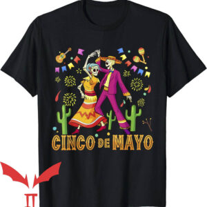 Dancing Skeleton T-Shirt Fiesta Cinco De Mayo Mexican