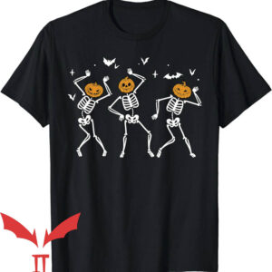 Dancing Skeleton T-Shirt Halloween Pumpkin Dancing Skeleton