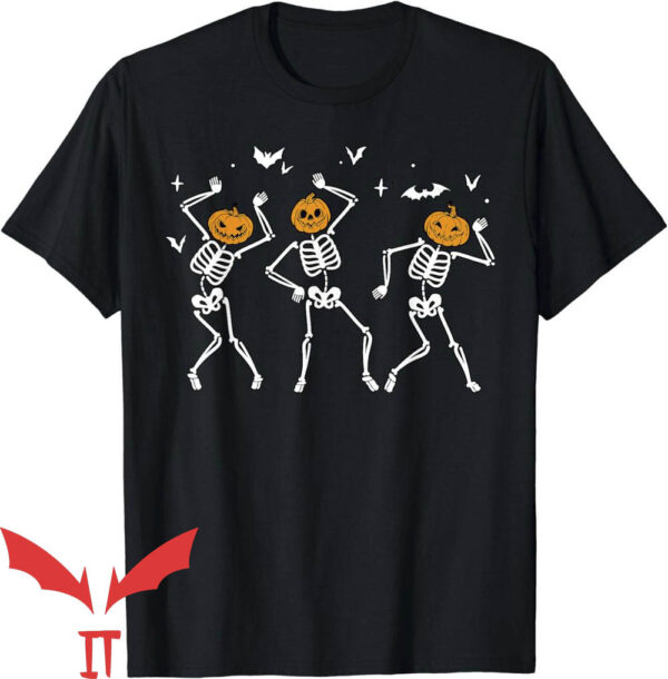 Dancing Skeleton T-Shirt Halloween Pumpkin Dancing Skeleton