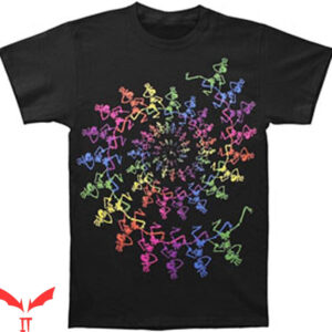 Dancing Skeleton T-Shirt Liquid Blue Spiral Skeletons T-Shirt