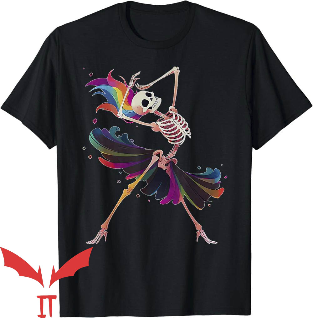Dancing Skeleton T-Shirt Rainbow Ballerina Halloween Dancing Skeleton T-Shirt Rainbow Ballerina Halloween