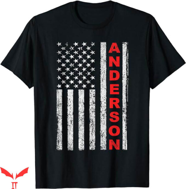 Down Goes Anderson T-Shirt Anderson Name American Flag