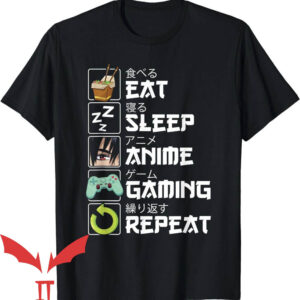 Eat Sleep Fortnite Repeat T-Shirt Eat Sleep Anime Gaming Repeat