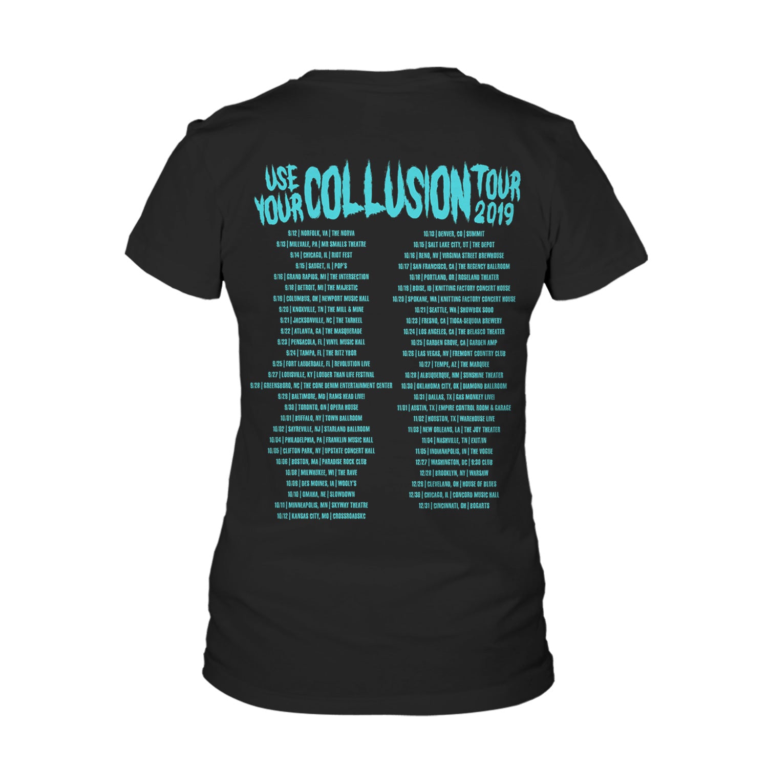 Gwar Use Your Collusion 2019 Tour Girls T-shirt Gwar Use Your Collusion 2019 Tour Girls T-shirt