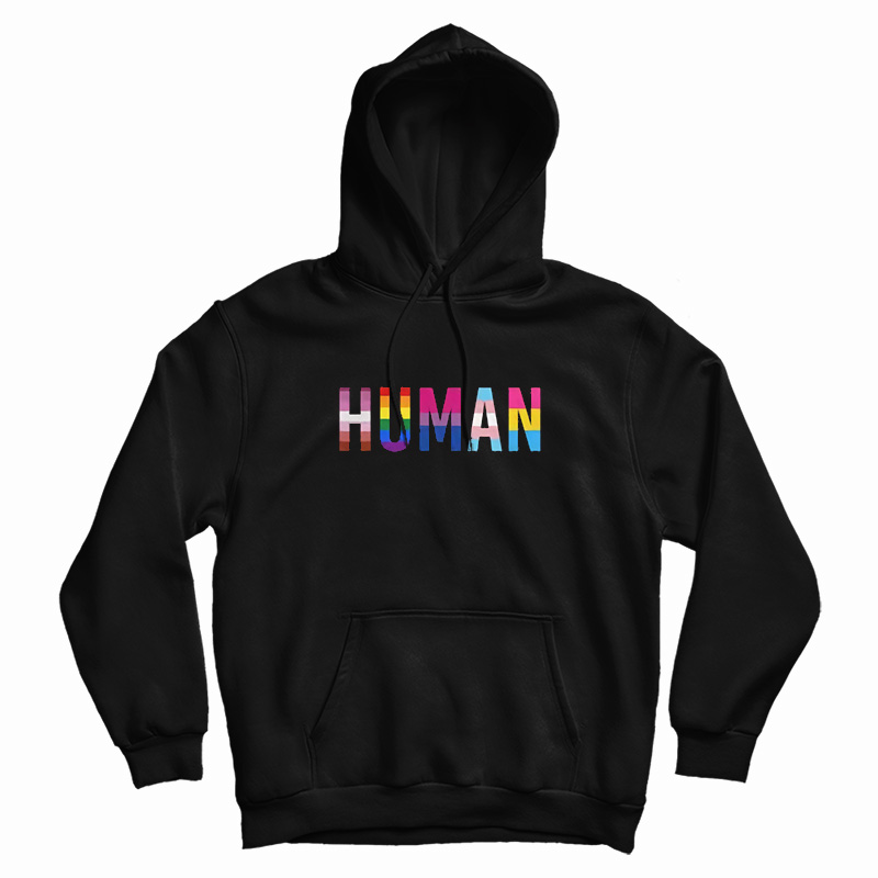 HUMAN LGBT Flag Hoodie For UNISEX HUMAN LGBT Flag Hoodie For UNISEX