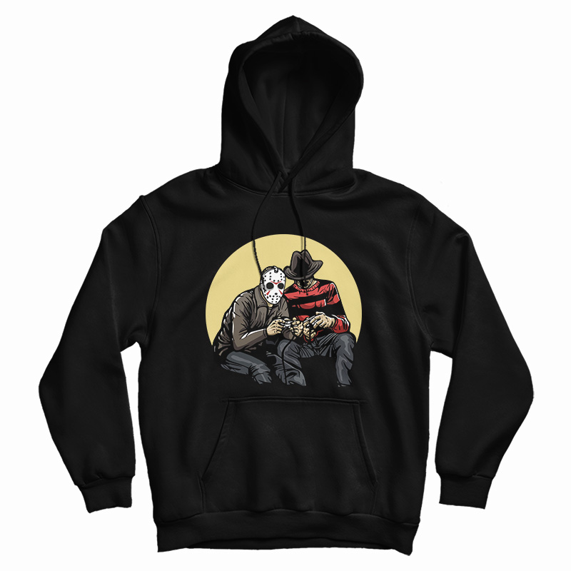 Horror Scary Movie Villains Playing Video Games Hoodie For UNISEX Horror Scary Movie Villains Playing Video Games Hoodie For UNISEX