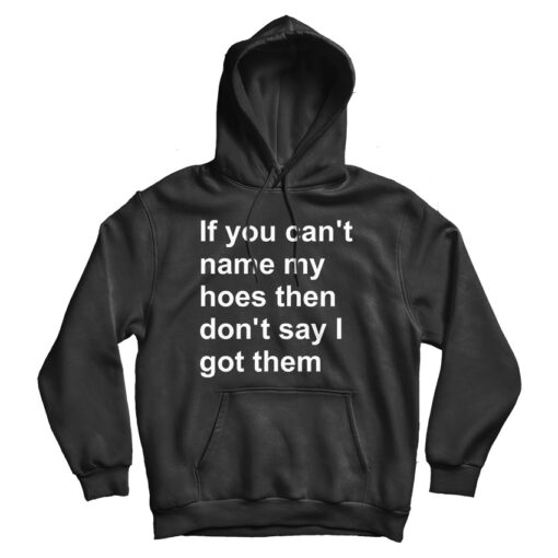 If You Can’t Name My Hoes Then Don’t Say I Got Them Hoodie If You Can’t Name My Hoes Then Don’t Say I Got Them Hoodie