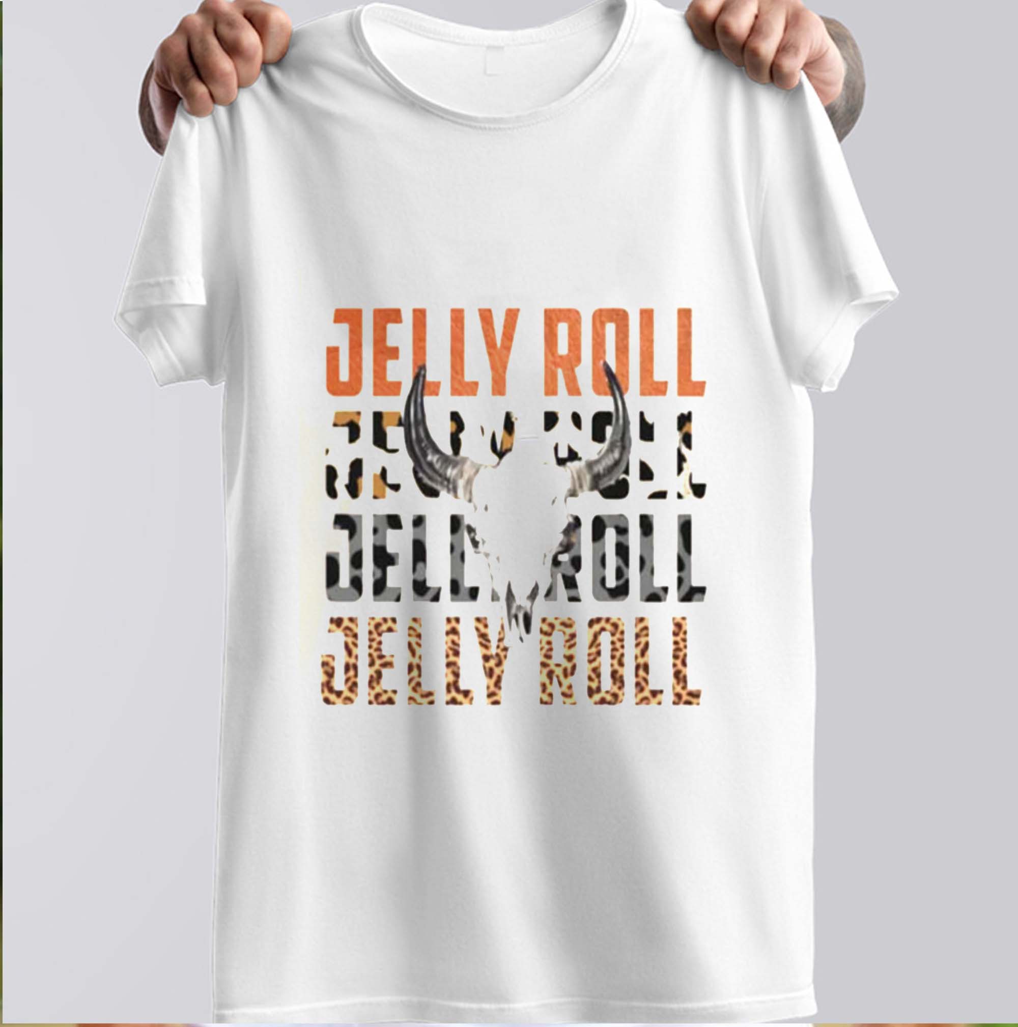Jelly Roll Bull Skull Country Western Concert T-shirt Jelly Roll Bull Skull Country Western Concert T-shirt