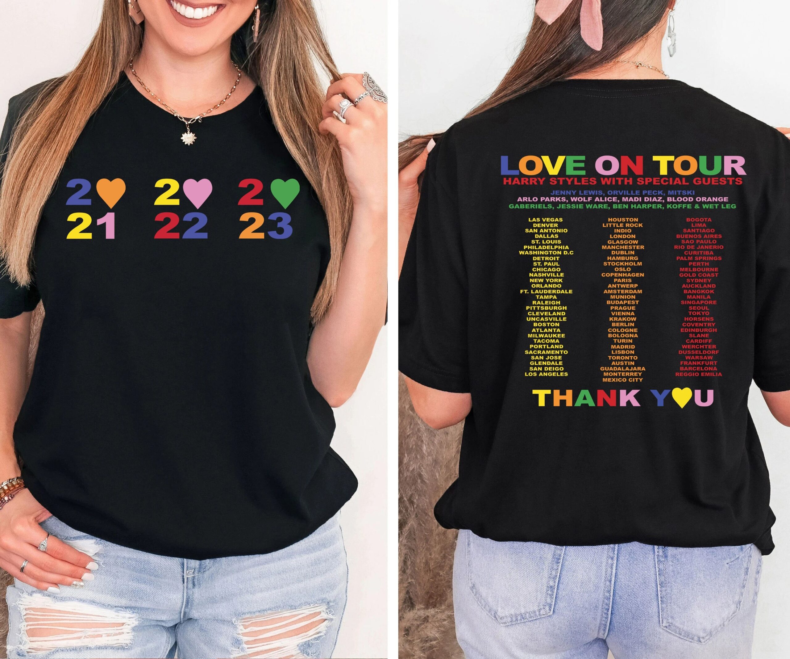 Love On Tour 2 Sided Shirt Harry Styles Love On Tour 2 Sided Shirt Harry Styles