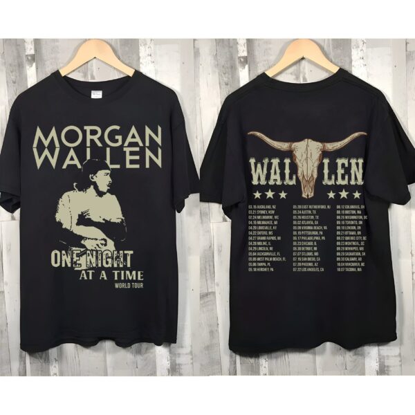 Morgan Wallen World Tour 2023 One Night At A Time 2 Side Shirt Country Music