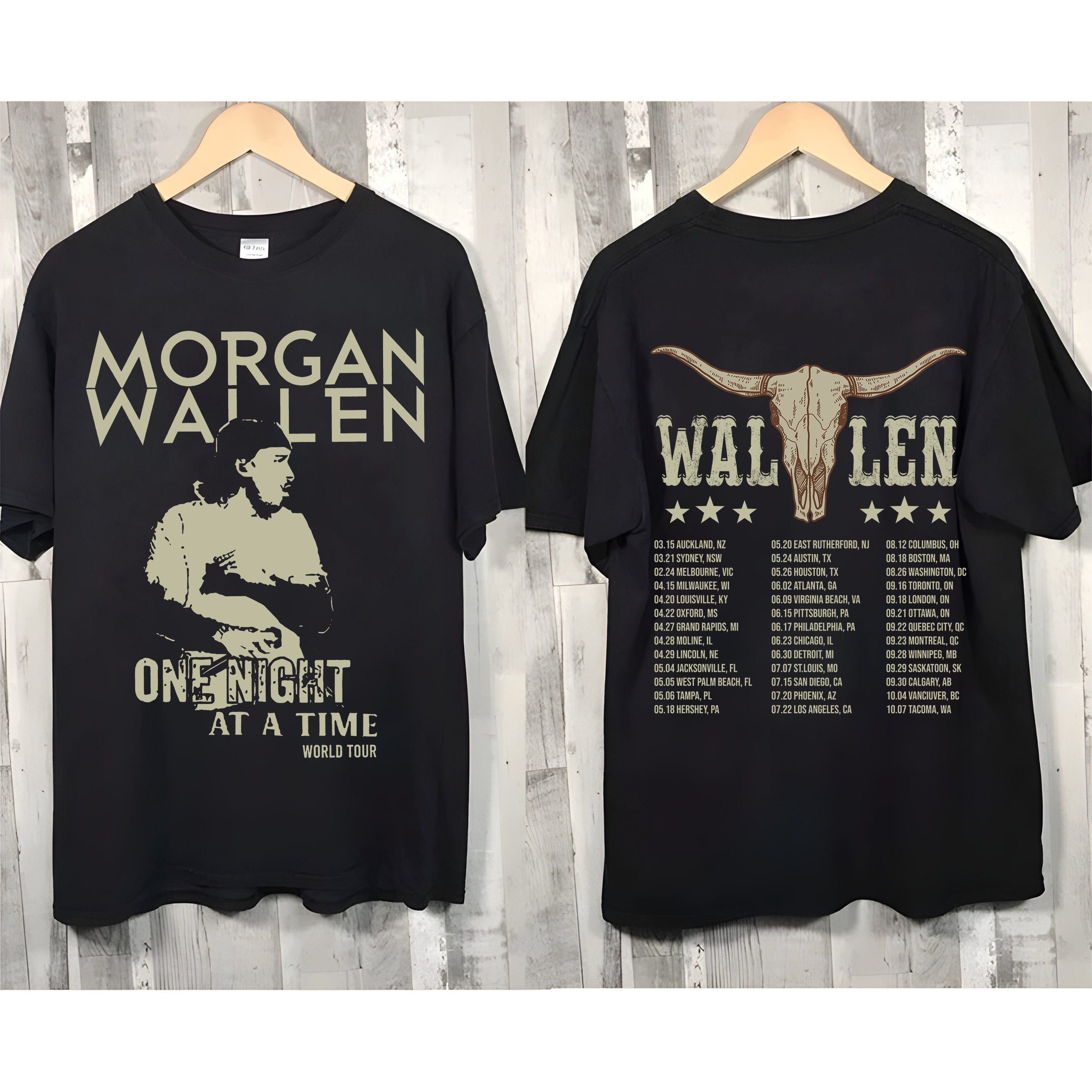 Morgan Wallen World Tour 2023 One Night At A Time 2 Side Shirt Country Music Morgan Wallen World Tour 2023 One Night At A Time 2 Side Shirt Country Music
