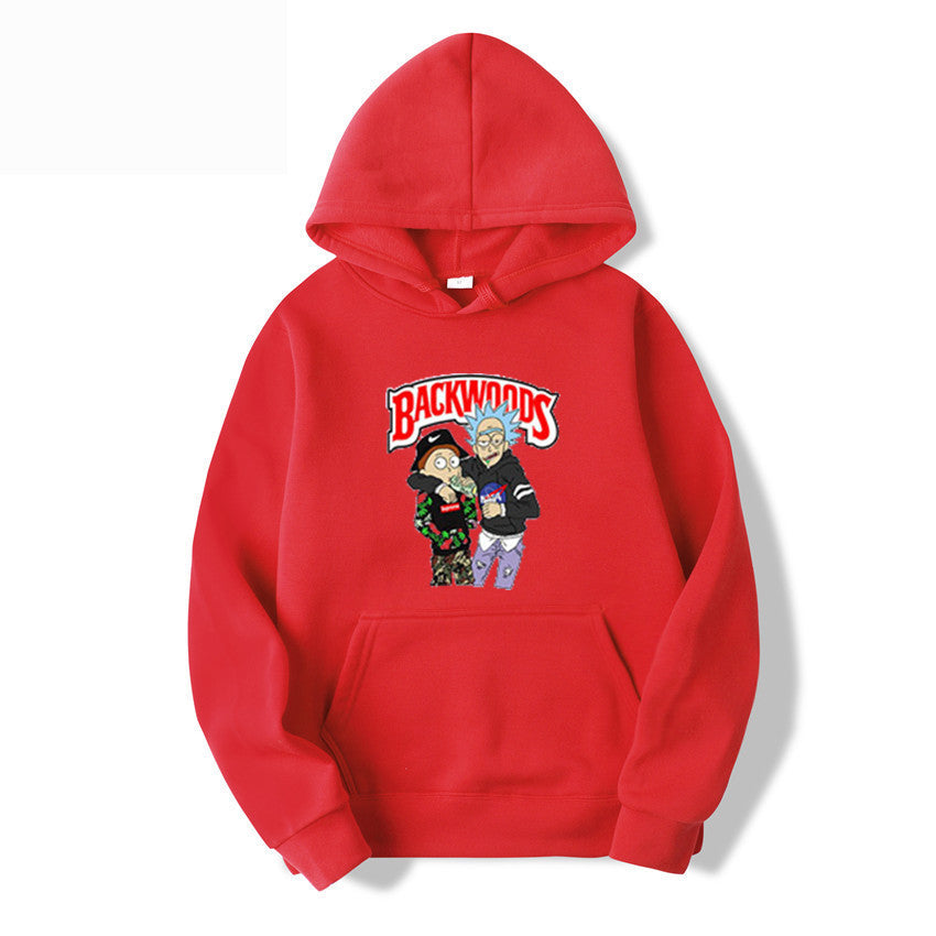 Red Rick and Morty Backwoods Hoodie Red Rick and Morty Backwoods Hoodie
