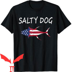 Salty Dog T-Shirt American Flag Tuna Saltwater