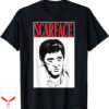Scarface Red T-shirt Portrait Red Text Graphic