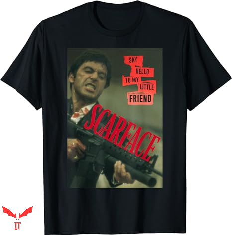 Scarface Red T-shirt Say Hello To My Little Friend Scarface Red T-shirt Say Hello To My Little Friend