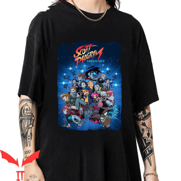 Scott Pilgrim T-Shirt Takes Off Ramona Anime Cartoon