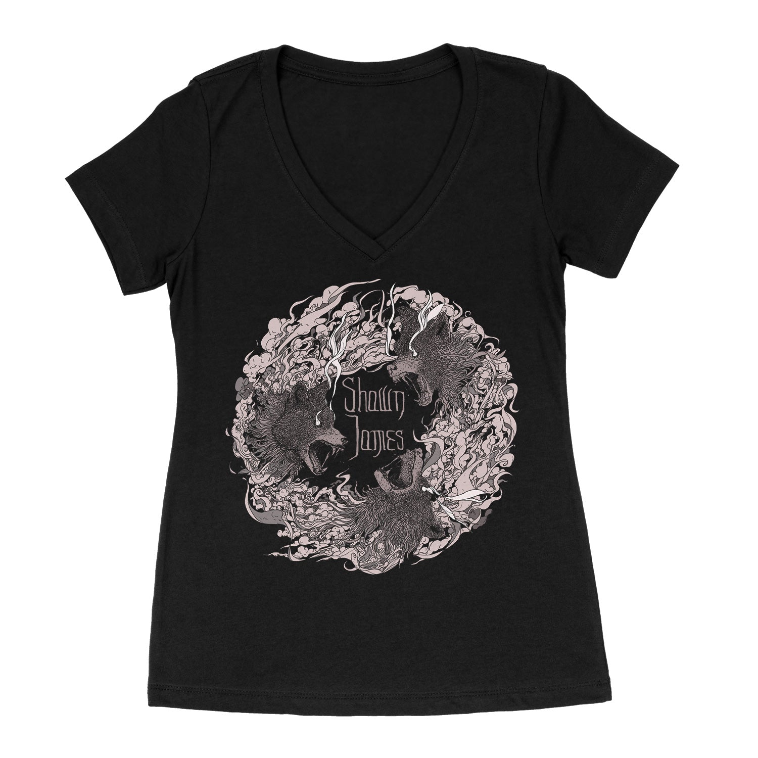 Shawn James Wolf Triad V-Neck Girls T-shirt Shawn James Wolf Triad V-Neck Girls T-shirt