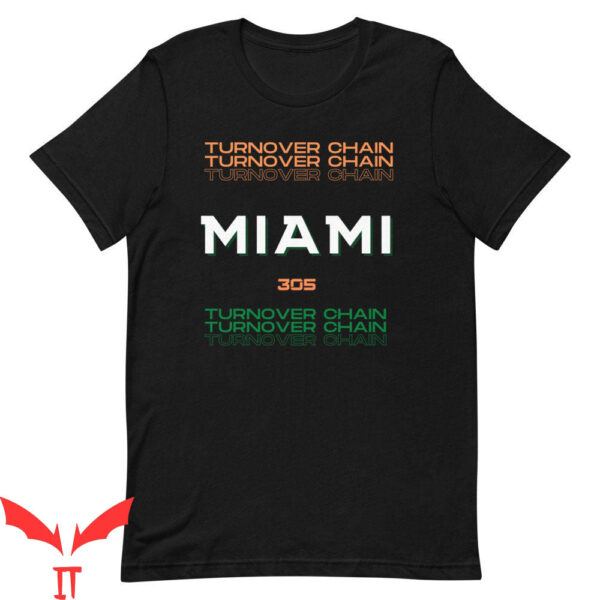Vintage Miami Hurricanes T-Shirt Football Turnover Chain 305