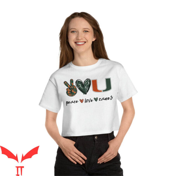 Vintage Miami Hurricanes T-Shirt Peace Love Swag NCAA