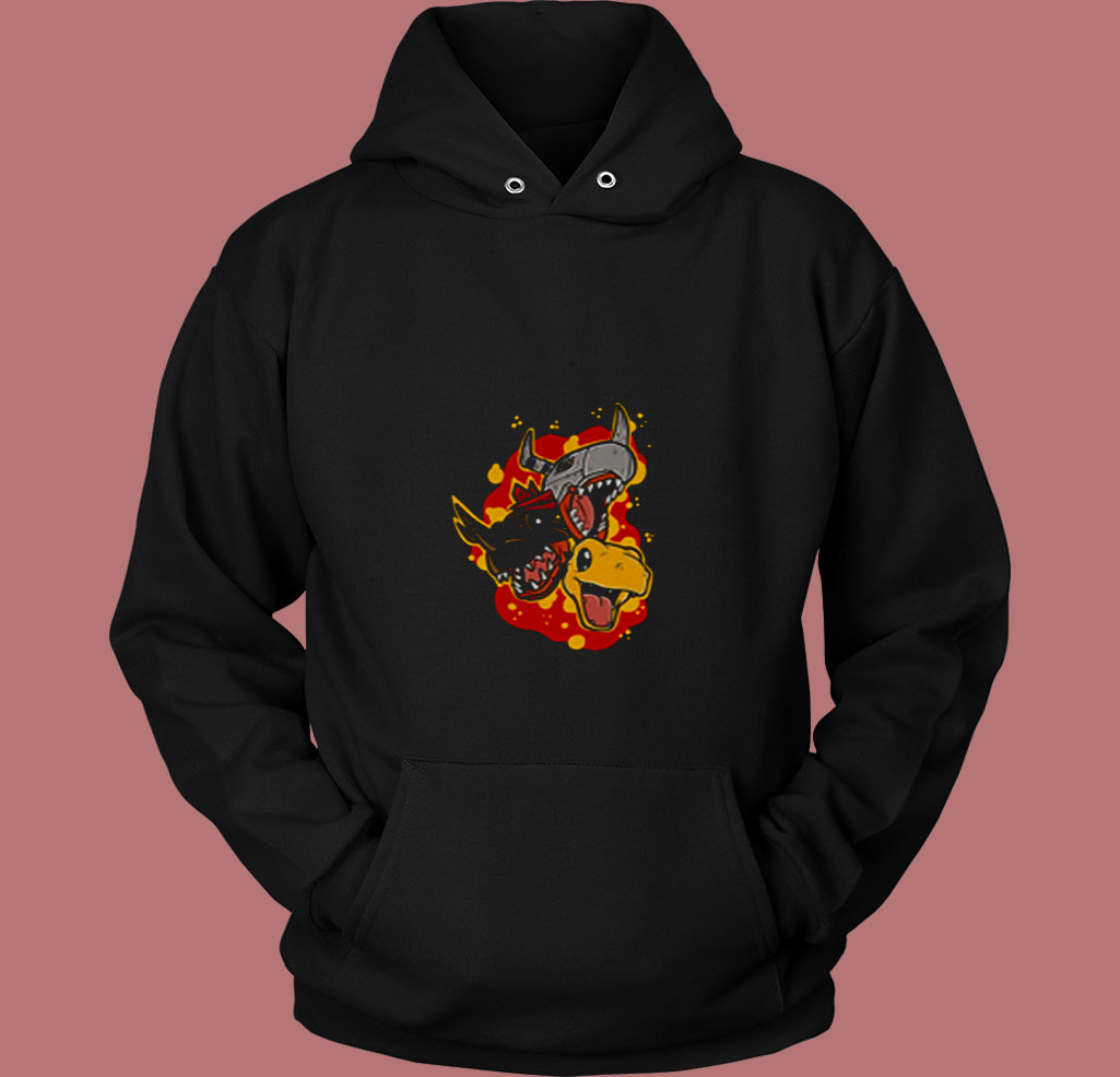 Agumon Evolution Digimon 80s Hoodie Agumon Evolution Digimon 80s Hoodie