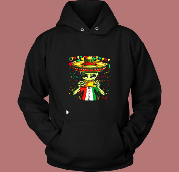 Alien Eating Taco Vintage Hoodie
