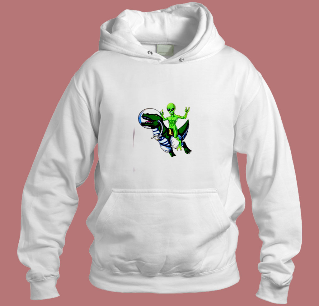 Alien Riding T Rex Aesthetic Hoodie Style Alien Riding T Rex Aesthetic Hoodie Style