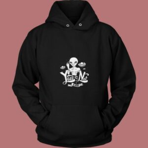 Alien Space Galaxy  Not Alone 80s Hoodie