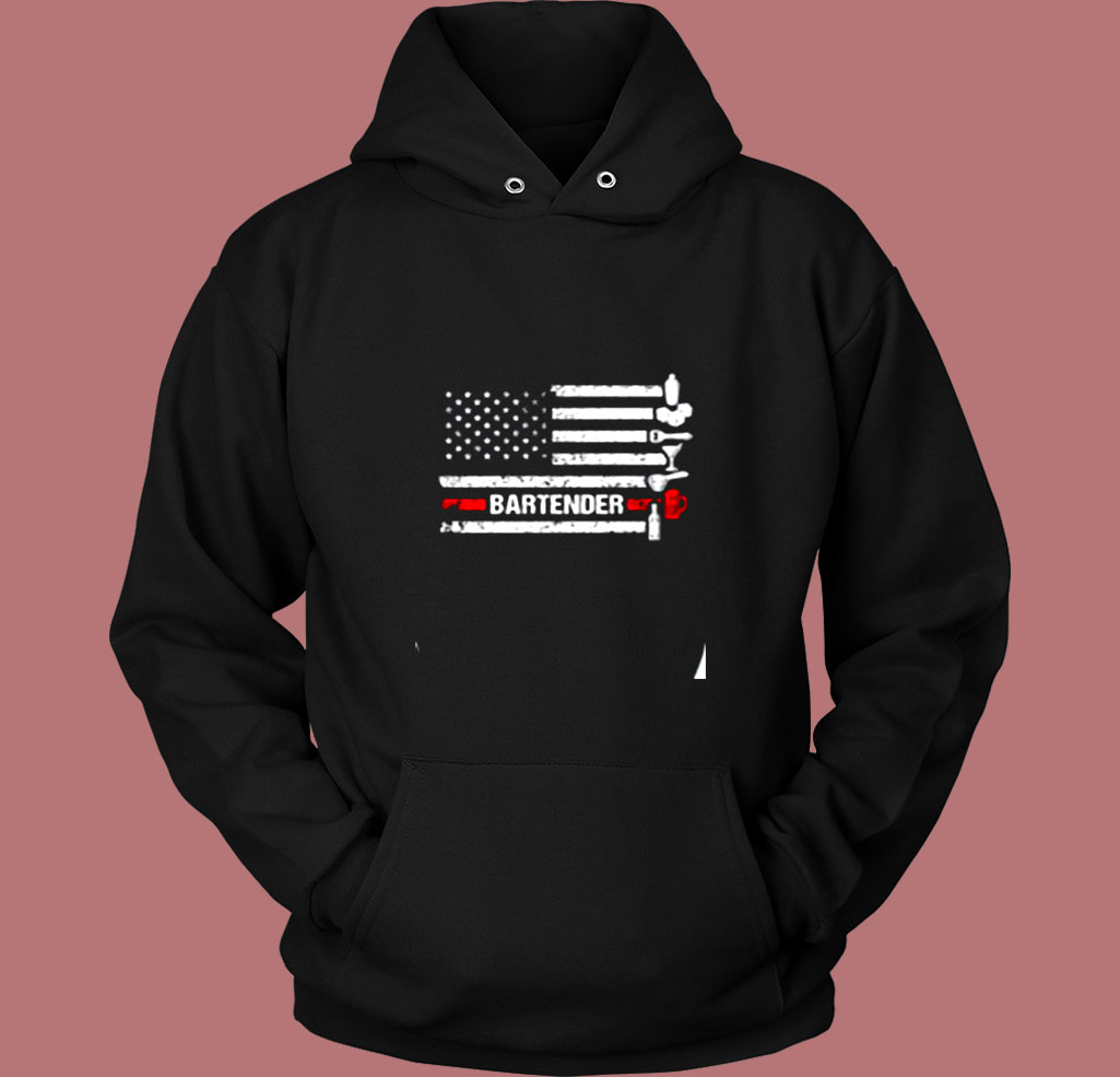 American Flag Cocktail Shaker Bartender Vintage Hoodie American Flag Cocktail Shaker Bartender Vintage Hoodie
