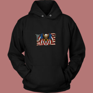 American Flag Patriotic Eagle Vintage Hoodie 1