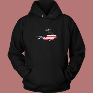 American Flag Usa Free Diving Scuba Diver Vintage Hoodie 1