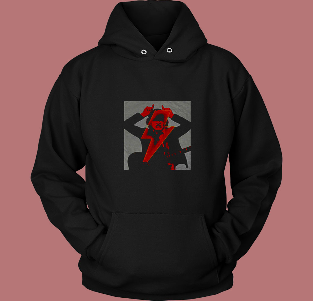 Angus Finger Horns Power Up Official 80s Hoodie Angus Finger Horns Power Up Official 80s Hoodie