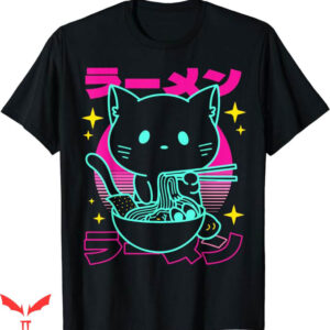 Anime Vintage T-Shirt Anime Ramen Cat T-Shirt Trending