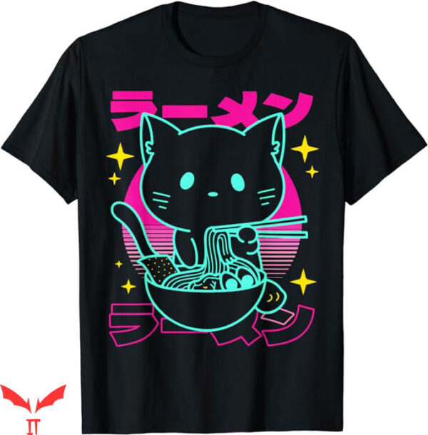 Anime Vintage T-Shirt Anime Ramen Cat T-Shirt Trending